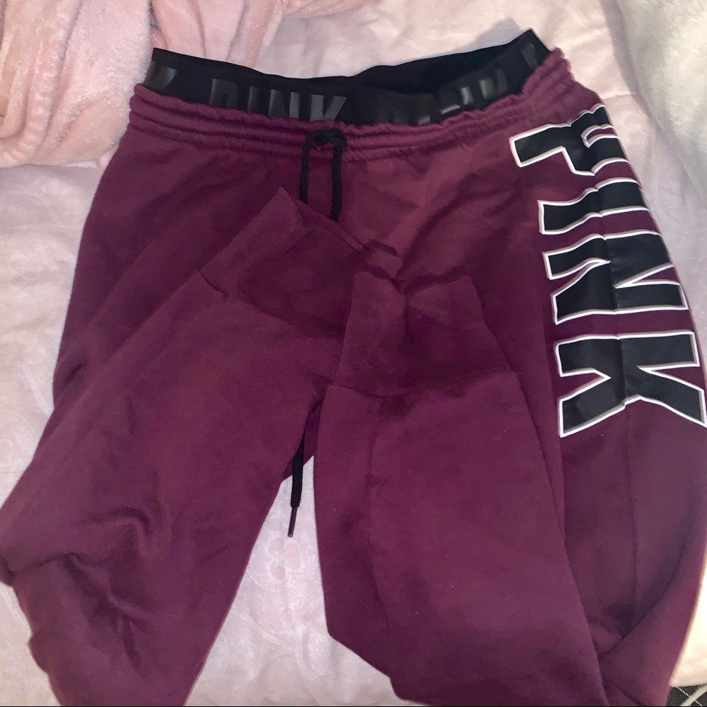 PINK burgundy joggers